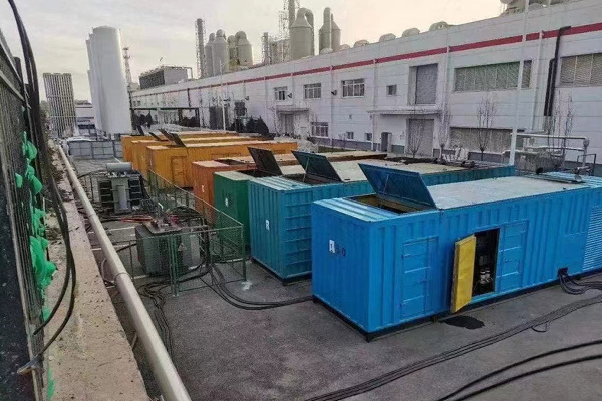 昆都仑发电机租赁施工现场