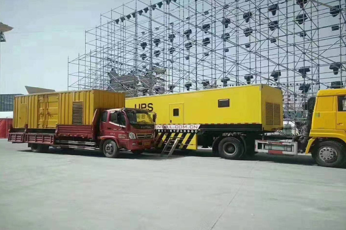 昆都仑发电机租赁施工现场